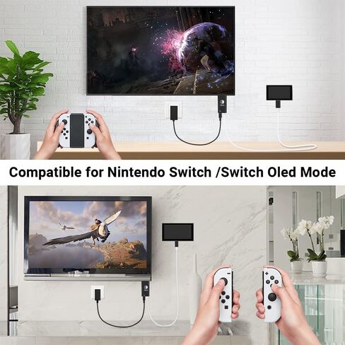 USB C to HDMI Adapter Cable for Nintendo Switch Dock,6FT/1.8M Switch Docking Station for TV with 4K Switch Dock HDMI Cable, 100W Switch Charging Dock- Black with Red in Kuwait