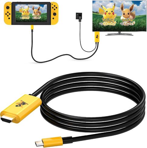 USB C to HDMI Adapter Cable for Nintendo Switch Dock,6FT/1.8M Switch Docking Station for TV with 4K Switch Dock HDMI Cable, 100W Switch Charging Dock- Black with Red, Minin in Kuwait