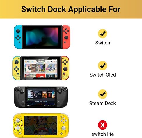 USB C to HDMI Adapter Cable for Nintendo Switch Dock,6FT/1.8M Switch Docking Station for TV with 4K Switch Dock HDMI Cable, 100W Switch Charging Dock- Black with Red, Minin in Kuwait
