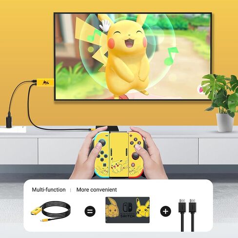 USB C to HDMI Adapter Cable for Nintendo Switch Dock,6FT/1.8M Switch Docking Station for TV with 4K Switch Dock HDMI Cable, 100W Switch Charging Dock- Black with Red, Minin in Kuwait