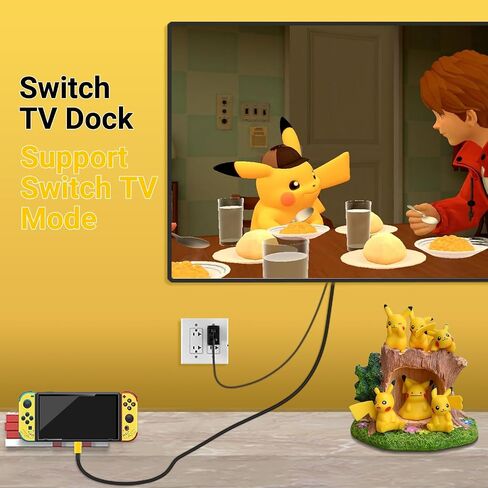 USB C to HDMI Adapter Cable for Nintendo Switch Dock,6FT/1.8M Switch Docking Station for TV with 4K Switch Dock HDMI Cable, 100W Switch Charging Dock- Black with Red, Minin in Kuwait