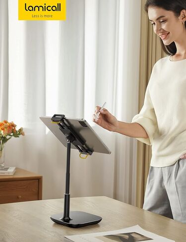 Lamicall Tablet Stand Holder, Gooseneck Tablet Mount 2.5lb Heavy Duty Base Adjustable Desktop Stand with 360 Degree Rotating for 4.7-13" Tablet, iPad Pro 12.9 Air Mini, Fire, Kindle, Tabs, White in Saudi Arabia