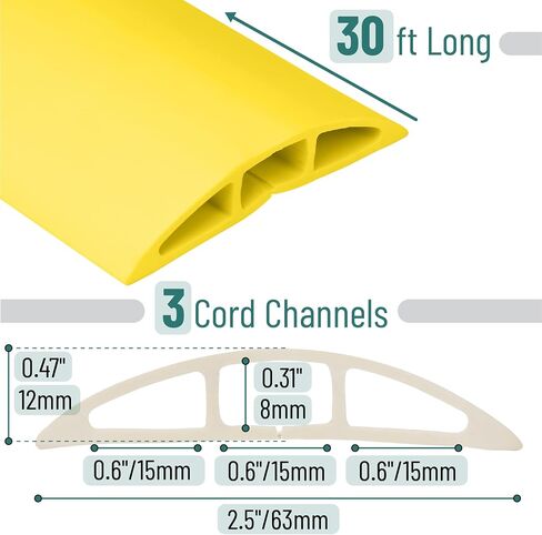 Bates- Floor Cord Cover, 6ft Cable Cover, Cord Cover Floor, Cord Protector, Floor Cable Cover, Cord Hider Floor, Extension Cord Cover, Cable Cover Floor, Cable Floor Cover, Cable Covers for Cords in Kuwait