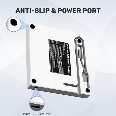 محرك أقراص DVD خارجي من Unitek، مشغل أقراص CD/DVD +/-RW/DVD محمول USB C مع قارئ بطاقة SD USB 3.0 USB C Hub CD ROM Burner متوافق مع أجهزة الكمبيوتر المحمول المكتبية وأجهزة الكمبيوتر المكتبية Windows Linux OS Surface Apple Mac in Kuwait