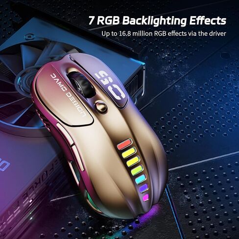 Uciefy Z05 Wireless Gaming Mouse, Tri-Mode 2.4G/Blutooth/USB-C Wired Mouse, 6 Programmable Buttons, 12000 DPI Optical Sensor, 16.8M RGB Backlit, Ergonomic Gaming Mouse for Mac, Laptop, PC (Black) in Saudi Arabia