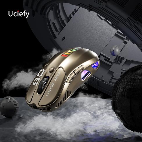 Uciefy Z05 Wireless Gaming Mouse, Tri-Mode 2.4G/Blutooth/USB-C Wired Mouse, 6 Programmable Buttons, 12000 DPI Optical Sensor, 16.8M RGB Backlit, Ergonomic Gaming Mouse for Mac, Laptop, PC (Black) in Saudi Arabia