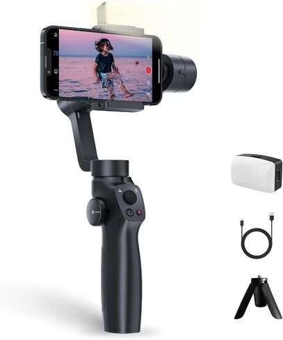 3-Axis Gimbal Stabilizer for iPhone 16 15 14 Pro Max XS X XR Samsung s23 s22 Android Smartphone, Handheld Gimble with Focus Wheel, Phone Stabilizer for Video Recording Vlog - FUNSNAP Capture 2s Combo in Saudi Arabia