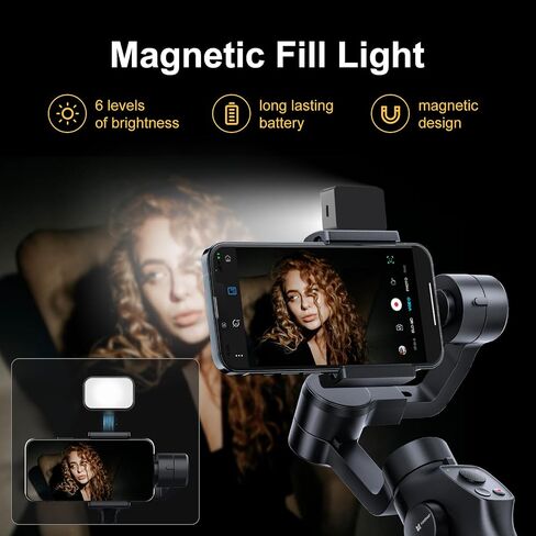 3-Axis Gimbal Stabilizer for iPhone 16 15 14 Pro Max XS X XR Samsung s23 s22 Android Smartphone, Handheld Gimble with Focus Wheel, Phone Stabilizer for Video Recording Vlog - FUNSNAP Capture 2s Combo in Saudi Arabia