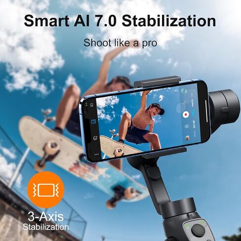 3-Axis Gimbal Stabilizer for iPhone 16 15 14 Pro Max XS X XR Samsung s23 s22 Android Smartphone, Handheld Gimble with Focus Wheel, Phone Stabilizer for Video Recording Vlog - FUNSNAP Capture 2s Combo in Saudi Arabia