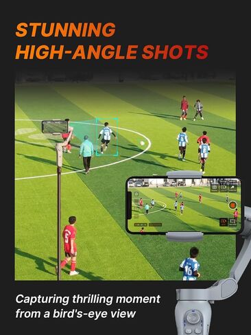 XbotGo AI Sports Gimbal، كاميرا Gimbal رياضية تلقائية لتتبع الفريق، مثبت انحراف ثلاثي المحاور يعمل بالذكاء الاصطناعي لتسجيل كرة السلة وكرة القدم، بث مباشر، محمول وقابل للطي، يدعم iOS Android in Kuwait