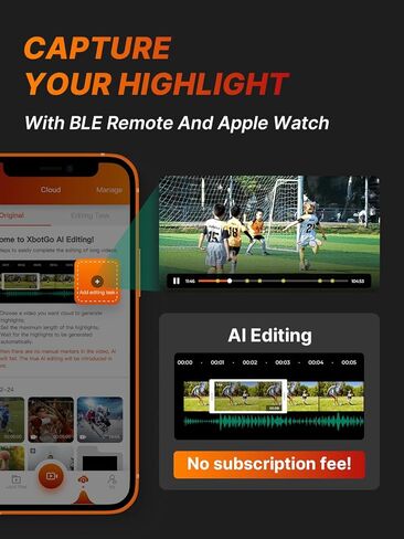 XbotGo AI Sports Gimbal، كاميرا Gimbal رياضية تلقائية لتتبع الفريق، مثبت انحراف ثلاثي المحاور يعمل بالذكاء الاصطناعي لتسجيل كرة السلة وكرة القدم، بث مباشر، محمول وقابل للطي، يدعم iOS Android in Kuwait