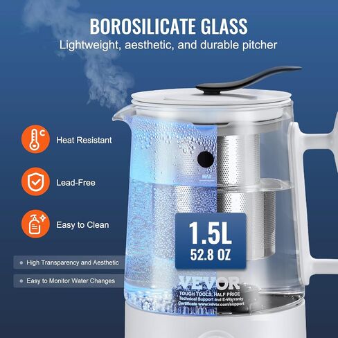 VEVOR Hydrogen Water Bottle, Hydrogen Water Bottle Generator up to 2000 ppb, 380ml Portable Hydrogen Water Machine, SPE Technology hydrogen water generator with Nasal Inhalation Tube and Self-Cleaning in Saudi Arabia