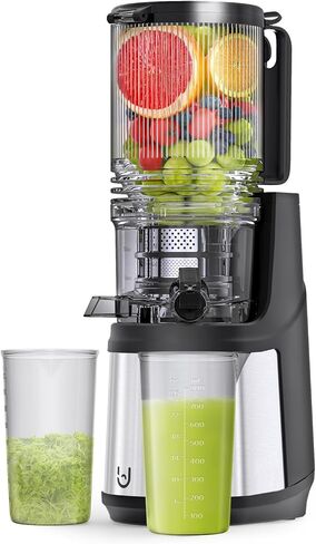 Masticating Juicer, 350W Slow Cold Press Juicer with 5.8" Extra-Large Feeding Chute, Juicer Machines for Whole Fruits and Vegetables, Easy to Clean with Brush in Kuwait