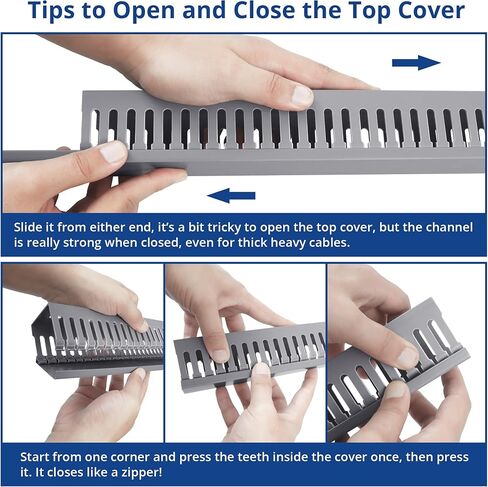ZhiYo Cable Raceway 78in(2xL39in)، إدارة كابلات حامل الخادم تحت منظم سلك المكتب، قناة كابل PVC آمنة للكهرباء، قناة سلكية مفتوحة للشبكة/الكمبيوتر الشخصي/أجهزة التلفاز، قناة سلكية H2 x W2in أسود in Kuwait
