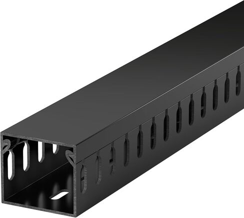 ZhiYo Cable Raceway 78in(2xL39in)، إدارة كابلات حامل الخادم تحت منظم سلك المكتب، قناة كابل PVC آمنة للكهرباء، قناة سلكية مفتوحة للشبكة/الكمبيوتر الشخصي/أجهزة التلفاز، قناة سلكية H2 x W2in أسود in Kuwait