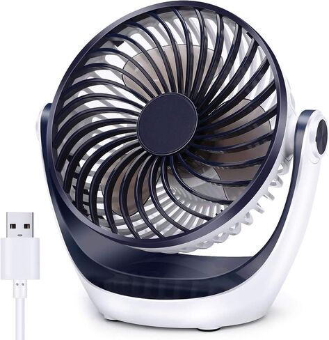 Aluan Desk Fan Small Table Fan with Strong Airflow Quiet Operation Portable Fan Speed Adjustable Head 360°Rotatable Mini Personal Fan for Home Office Bedroom Table and Desktop 5.1 Inch in Saudi Arabia