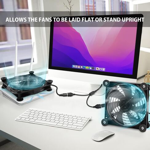 2Pack 140mm Mini USB Fan Computer Fan Multi-Speed Control, Reduction Heat for Router, Game Console, TV Box, Recipient, Modem, DVR, Playstation, AV-Cabin in Saudi Arabia