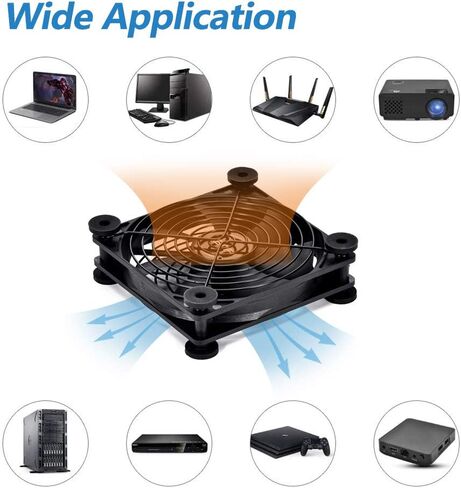 مروحة USB هادئة 120 مم، مروحة تبريد محمولة 5 فولت USB للوحة المسطحة وجهاز التوجيه DVR وPlaystation وXbox ومبرد خزانة الكمبيوتر in Saudi Arabia