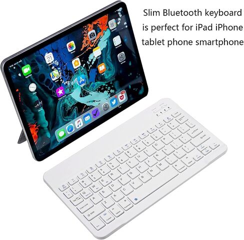 Ultra-Slim Bluetooth Keyboard Portable Mini Wireless Keyboard Rechargeable for Apple iPad iPhone Samsung Tablet Phone Smartphone iPadOS iOS Android (10 inch Pink) in Saudi Arabia