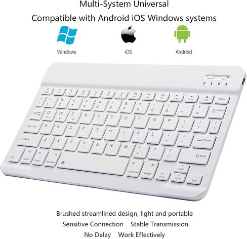 Ultra-Slim Bluetooth Keyboard Portable Mini Wireless Keyboard Rechargeable for Apple iPad iPhone Samsung Tablet Phone Smartphone iPadOS iOS Android (10 inch Pink) in Saudi Arabia