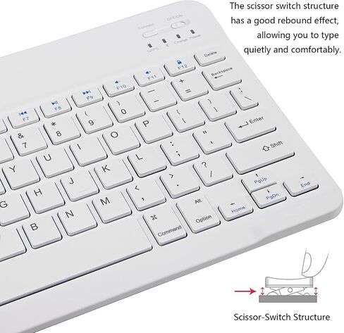 Ultra-Slim Bluetooth Keyboard Portable Mini Wireless Keyboard Rechargeable for Apple iPad iPhone Samsung Tablet Phone Smartphone iPadOS iOS Android (10 inch Pink) in Saudi Arabia