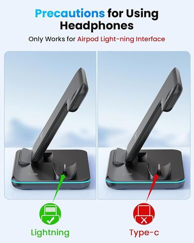 WAITIEE Wireless Charger 3 in 1, 15W Fast Charging Station for Apple Watch 10/9/8/Ultra 2/Ultra/SE/7/6/5/4/3/2, for AirPods 3/2/1/Pro for iPhone 16/15/14/13 /Plus/Pro/Pro Max/12/11(Black) in Saudi Arabia