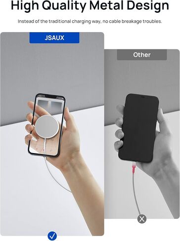 JSAUX Charger for iPhone 17 Magsafe Wireless Charging, Compatible with iPhone 17 Air Pro Max/16/15/14/13/12 Series, Magnetic Mag Safe Charging Pad, Aluminum Alloy, USB & USB C Dual Ports - Blue in Kuwait