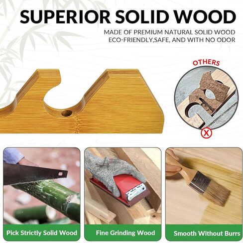 حامل قضيب الصيد من THKFISH، حامل قضيب الصيد الخشبي للمرآب المنزلي، حامل صنارة الصيد المثبت على الحائط يحمل ما يصل إلى 5/6/10/12 قضيب أو مجموعات أو رفوف تخزين شبكية in Kuwait