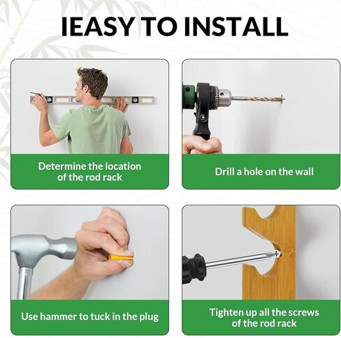 حامل قضيب الصيد من THKFISH، حامل قضيب الصيد الخشبي للمرآب المنزلي، حامل صنارة الصيد المثبت على الحائط يحمل ما يصل إلى 5/6/10/12 قضيب أو مجموعات أو رفوف تخزين شبكية in Kuwait