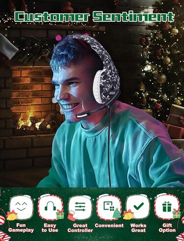 سماعة ألعاب FEIYING مع ميكروفون، سماعات ألعاب ستيريو 7.1 صوت محيطي PS4 سماعة رأس 50 مم، مقبس صوت 3.5 مم فوق الأذن سماعات سلكية لأجهزة الكمبيوتر المحمول PlayStation Xbox PS5 in Kuwait