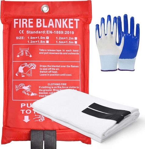 Fireproof Glass Fiber Emergency Blanket, 1 Pack Portable Fire Blanket for Home Kitchen, Grill, Office, Camping in Saudi Arabia
