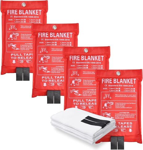 Fireproof Glass Fiber Emergency Blanket, 1 Pack Portable Fire Blanket for Home Kitchen, Grill, Office, Camping in Saudi Arabia