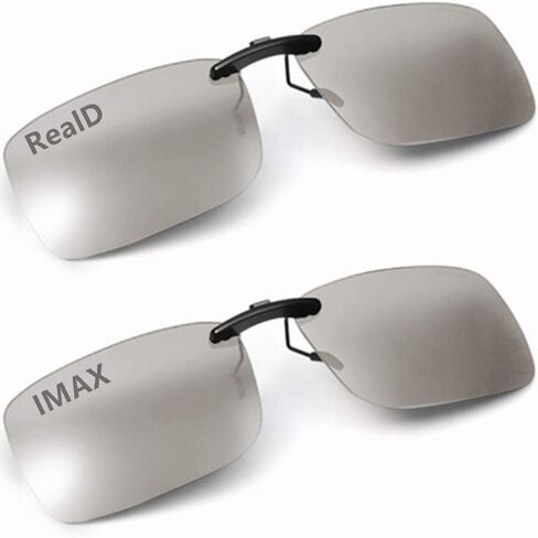 Cinema 3D Clip on Glasses for RealD IMAX 3D Movie,Lighter,Clearer,Brighter(2Pack) in Saudi Arabia