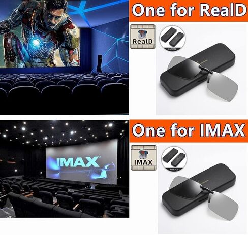 Cinema 3D Clip on Glasses for RealD IMAX 3D Movie,Lighter,Clearer,Brighter(2Pack) in Saudi Arabia
