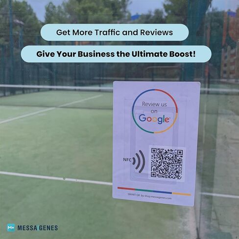 Reusable Review Tap Sticker for Google Reviews - 1-Sticker - QR & Tap NFC Sticker - Review Us on Google Tap Sticker - iPhone & Android - Boost My Reviews Sticker - Set Up at Home | by MESSAGENES in Kuwait