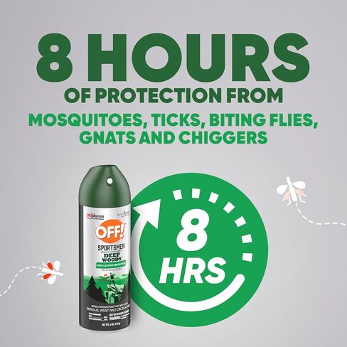 OFF! Deep Woods Sportsmen Insect Repellent Aerosol, Bug Spray Containing 30% DEET, Protects Against Mosquitoes and Ticks, 6 Oz, (Pack of 4) in Kuwait