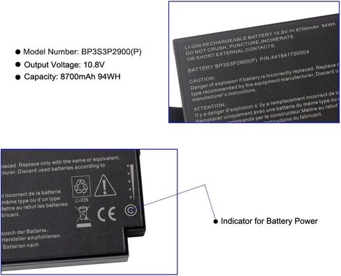 بطارية الكمبيوتر المحمول BP3S3P2900 لجهاز Getac B300 B300X BP3S3P2900(P) BP3S3P2600(S) 441841700004 4418144000490 441841700004 (BP3S3P2900(P)) in Saudi Arabia