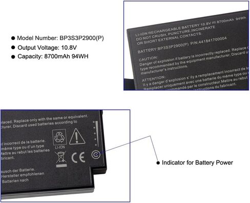 بطارية الكمبيوتر المحمول BP3S3P2900 لجهاز Getac B300 B300X BP3S3P2900(P) BP3S3P2600(S) 441841700004 4418144000490 441841700004 (BP3S3P2900(P)) in Saudi Arabia
