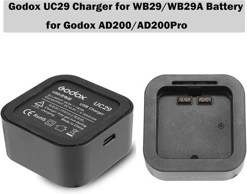 بطارية شاحن Godox WB29 WB29A WB29B مع UC29 لبطارية Godox AD200 AD200 Pro AD300 Pro Flash Speedlight Speedlite (WB29، WB29A وWB29B بشكل عشوائي) in Saudi Arabia