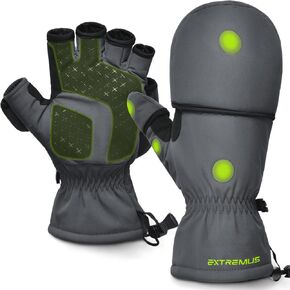 Extremus Buckwell Winter Gloves - Touchscreen Water Resistant Warm Fishing Gloves for Cold Weather - Men and Women’s Gloves for Ice Fishing, Photography, or Hunting (Prym1, Large)