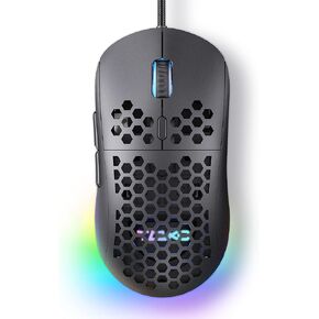 TMKB Falcon M1SE Ultralight Honeycomb Gaming Mouse, High-Precision 12800DPI Optical Sensor, 6 Programmable Buttons, Customizable RGB, Drag-Free Paracord, Ergonomic, Wired - Matte White