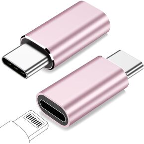 for Lightning Female to USB C Male Adapter for iPhone 16 15 Pro Max Plus,for iPad Air,for Samsung,Support 27W PD Fast Charging&Data Transfer,Type C Charger Connector Cable,Not for Audio/OTG,Black