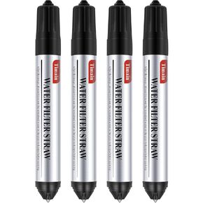 4 Pack Timain Mini Water Filter Straws,Water Filtration Systems,Water Purifier Survival for Emergency Preparedness,Break Glass,Travel,Camping, Hiking,Fishing,Hunting (4)