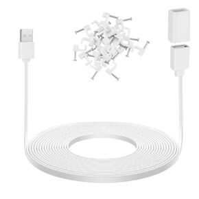 UYODM 2PACK USB Extension Cable Compatible with WYZE Cam V3/V4/V2,Wyze Cam OG, WYZE Cam Pan V3/V3 Pro/ V2, 20Ft/6M IPX7 Waterproof Extension Charging Cable Power Your WYZE Cam Continuously - White
