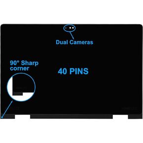 15.6" Screen Replacement for Dell Inspiron 15 5568 i5568 5578 i5578 5579 P58F P58F001 YM0K7 0YM0K7 0079Y 00079Y LCD Touch Screen 40 pins FHD 1920x1080 Digitizer Assembly (Dual Cameras)