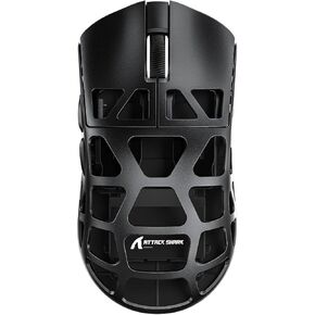 ATTACK SHARK R3 46g Superlight Magnesium Alloy Wireless Gaming Mouse, BT/2.4Ghz/Wired Computer Mouse, 8000Hz Wireless Polling Rate, PAW3395 26K DPI Optical Sensor Programmable Mice for Win/Mac(Black)