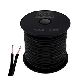KCT 16AWG Gauge Speaker Cable Speaker Wire Black 50FT