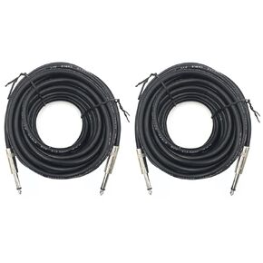 2 Pack 50ft 1/4 Inch to 1/4 Inch Male Speaker Cable, 50 feet 6.35mm Stereo Audio Connection Cord, 12 Gauge AWG Wire
