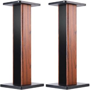 Speaker Stands Wood Grain Universal Floor Speaker Stands 24 Inch Floor Stand Mount Heavy Duty Surround Sound Speaker Stands for Home Theater with Sand Filling Tuning Function - 1 Pair
