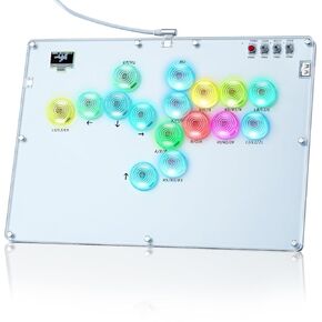 TiMOVO Haute42 Arcade Stick with Turbo Function, Custom RGB, Leverless 16 Key All-Button Arcade Controller for Switch/PC/PS4/PS3/Steam Deck, Arcade Fight Stick Game Keyboard Support Hot Swap, SOCD,DIY